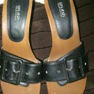 Womes Splash Black Slip on Sandals Heels Size 8.5