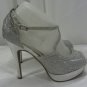 Womens Milan 44 Designs Pandora- 4B Silver/Glitter Stilettos Size 8