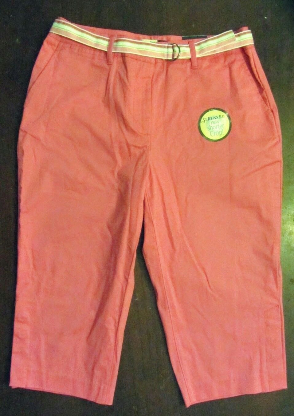 Womens St Johns Bay Pink Cropped Pants Size 8 NWT