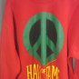 Fame "Hall of Fame" Peace Sign Red Pullover Sweatshirt Size XLarge