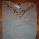 Misses Gray Studded Crop Top Sz XL NEW