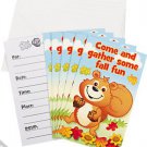 Fall Critters Invitations 8 Pcs NEW