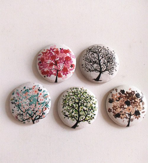 5 Pcs Wish Tree Fabric Cover Button