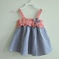 Blue Gingham Ruffle Sleeveless Baby Dress (7-12 M)