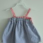 Blue Gingham Ruffle Sleeveless Baby Dress (7-12 M)