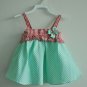 Green Gingham Ruffle Sleeveless Baby Dress (7-12 M)