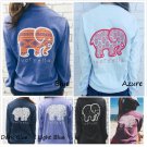 Women's T-shirt Ivory Ella Elephant Print Classic Soft Tee Long Sleeve Top