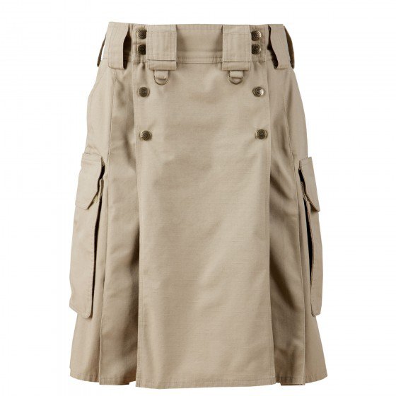 40 Size Modern Pockets Khaki Tactical Style Kilt, Traditional Tactical Duty Utility Cotton Kilt