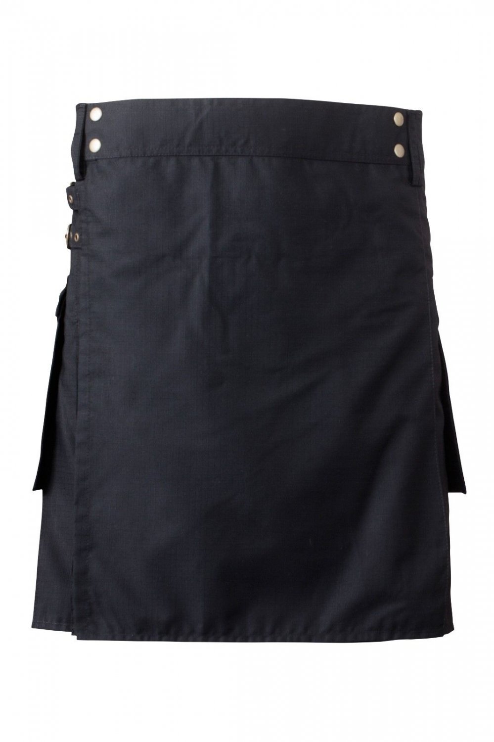 40 Waist Men's Scottish Low Price Brand New Black Cotton Utility Kilt, Fine Quality 100% Cotton