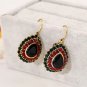 Imitated RUBY EARRINGS Europe retro Earrings Bohemia folk style earrings