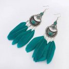 Europe and the United States fashion retro wind feather Tassel Earrings