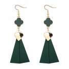 The new wood long ladies fashion earrings ear jewelry flower clover quadrilateral