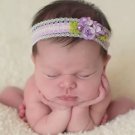 The new baby pictures of newborn hair lace Pearl Flower elastic hair band