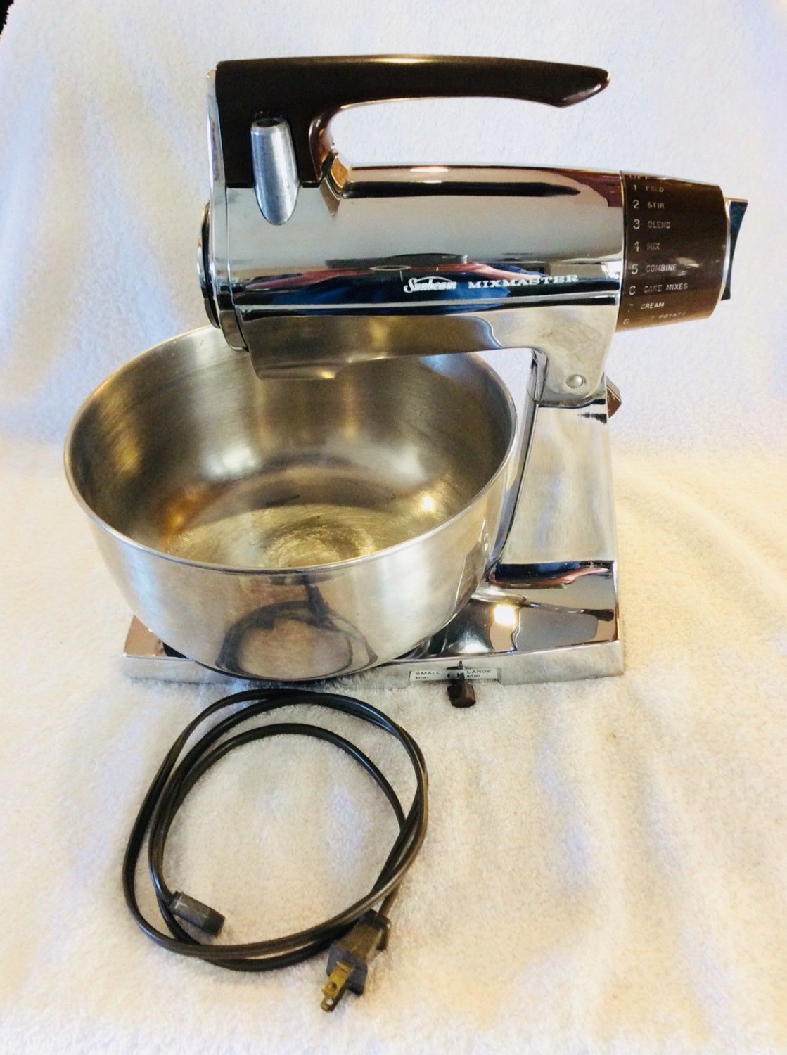 Vintage Sunbeam Mixmaster Mixer Chrome MCM 1960s Kitchen Small Appliance
