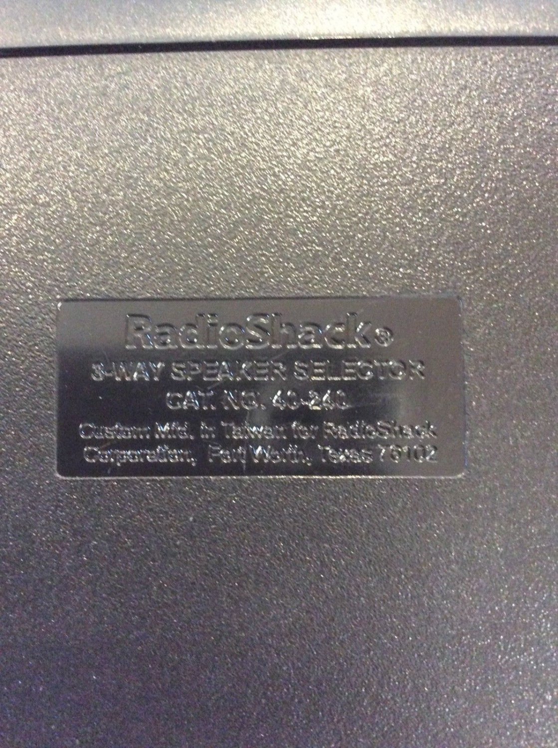 Radio Shack 3 Way Speaker Selector 40240 RadioShack