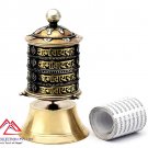 6.25 Inch Tibetan Prayer Wheel-4 line mantra prayer wheel, Om mane padme hum,dharma wheel