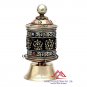 Table Top Copper Brass Tibetan Buddhist 8 Lucky Symbols Prayer Wheel,Dharma wheel