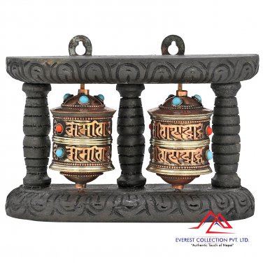 Buddhism Prayer Wheel with Tibetan Buddhist Mantra Home D&Atilde;&copy;cor 6.75 Inch