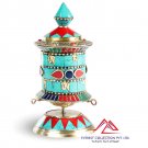 Prayer Wheel -Hand Made in Nepal -6 inch Stone setting,dharma wheel,meditation