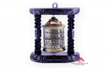 Beautiful Tibetan Hand Made Wall Hanging Prayer Wheel-Wheel-8 Auspicious symbols