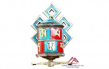 6 Inches Tibetan Table Prayer Wheel-handmade in Nepal-Dharma wheel