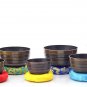 Sets 7 Sets of Meditation Bowls-Chakra Healing Tibetan Singing Bowl From Nepal (Brown colored)