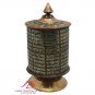9 inches tall table top prayer wheel-dharma wheel,mantra om mane padme hum-handmade in Nepal