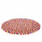 150 cm Diameter multi colored felt ball rug- Handmade in Nepal