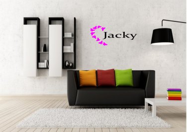 Custom girl name tag with butterfly love heart Large 20x20(inch)