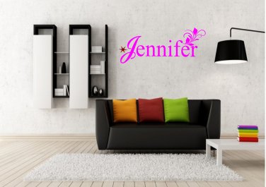 Custom girl name tag with floral and star Large 20x20(inch)
