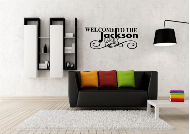 Custom welcome to 'family name' family wall tag Large 20x15(inch)