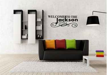 Custom welcome to 'family name' family wall tag Small 13x8(inch)