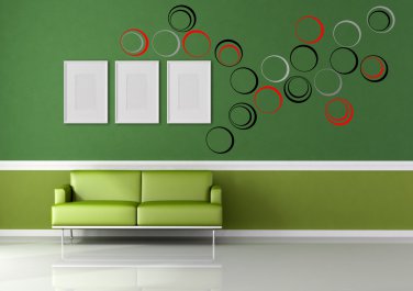 Coloured circle wall decoration
