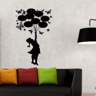 Banksy Girl With Balloons and Butterflies Small 9x22(inch)