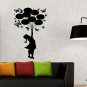 Banksy Girl With Balloons and Butterflies Small 9x22(inch)