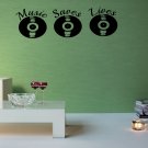 Music Saves Lives Vinyl Disk Wall Art Small
