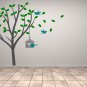 Tree with Bird Cage and Birds blowing in wind Large