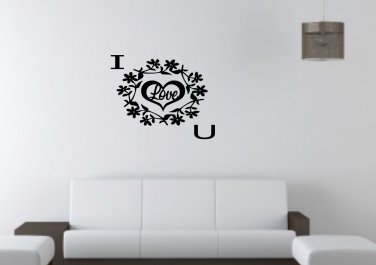 I Love You in floral reef Large 23x23(inch)