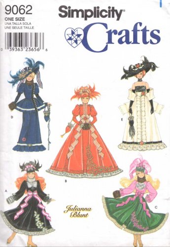Simplicity Sewing Pattern 9062 Barbie Doll Victorian Outfits Uncut and Unused