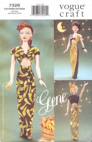 Vogue Sewing Pattern 7326 Gene Doll Evening Outfits Circa 1945 Uncut and Unused