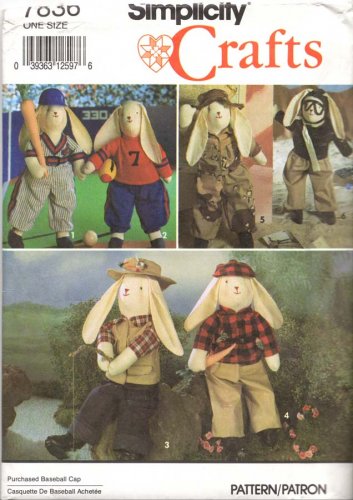 Simplicity Sewing Pattern 7836 Fabric Boy Bunny Doll Plus Outfits Uncut and Unused