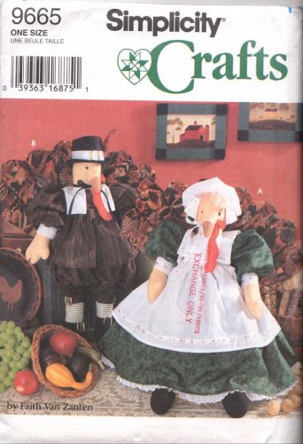 Simplicity Sewing Pattern 9665 Fabric Turkey Dolls and Outfits Uncut and Unused