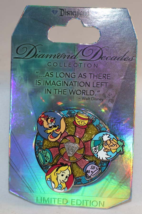 Disneyland 60th Anniversary Diamond Decades Collection Pin Mad Tea ...