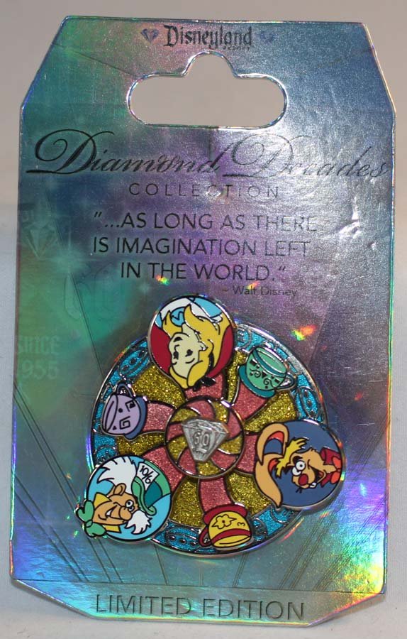 Disneyland 60th Anniversary Diamond Decades Collection Pin Mad Tea 