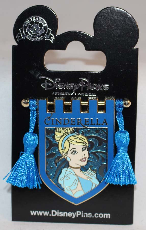 Disney Parks Princess Banner Pin With Tassels Cinderella