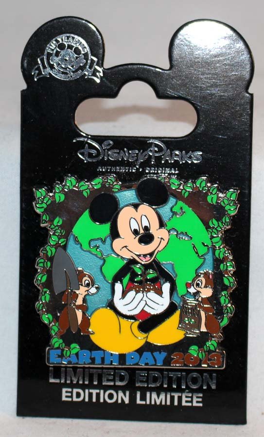 Disney Earth Day 2013 Pin Mickey Chip And Dale Limited Edition 2000