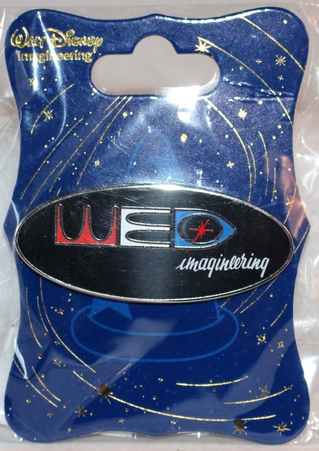 Walt Disney Imagineering Wdi Oval Wed Logo Pin Color Lettering On Black