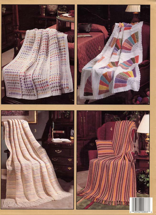 Leisure Arts Scrap Yarn Afghans 5 Designs to Crochet and Knit in