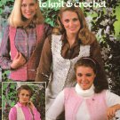 Leisure Arts Vests in Fashion Yarns 8 Designs, 4 to Knit, 4 to Crochet