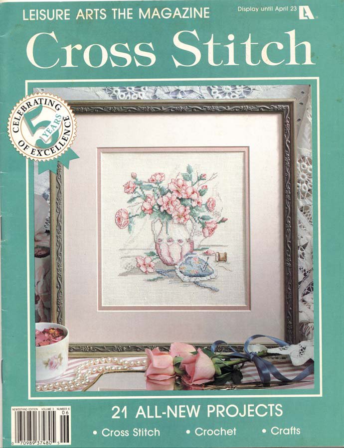 Leisure Arts Cross Stitch The Magazine April 1991 Issue 21 Projects ...